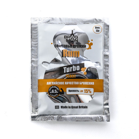 Turbo yeast alcohol BragMan "RUM TURBO" (72 gr) в Симферополе
