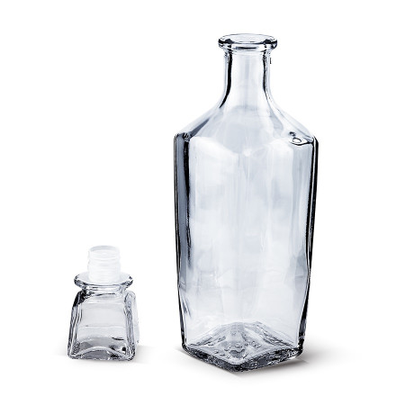 Бутылка (штоф) "Элегант" стеклянная 0,5 литра с пробкой  в Симферополе