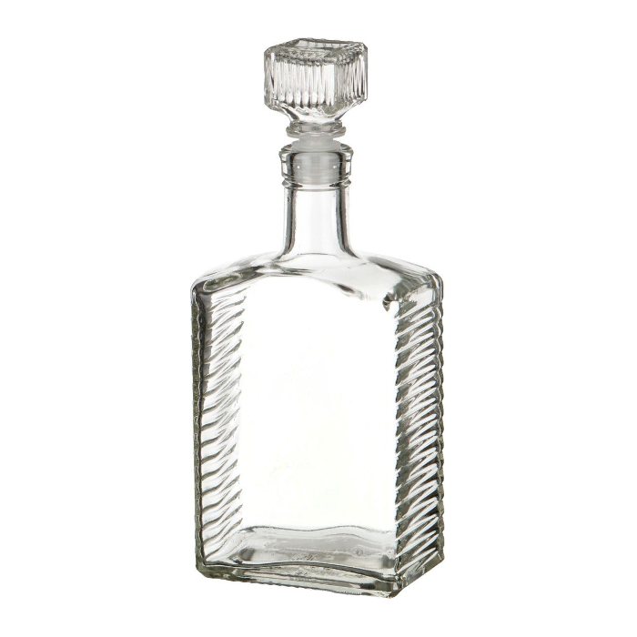 Бутылка (штоф) "Кристалл" стеклянная 0,5 литра с пробкой  в Симферополе